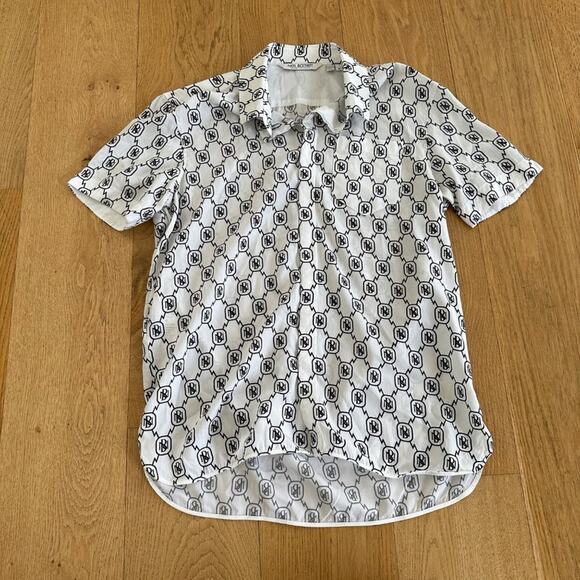 Neil Barrett Monogram Shirt in White & Black - Picture 1 of 5